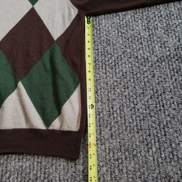 McGeorge Scotland 100% Cashmere Sweater Argyle Brown Green Beige - Medium